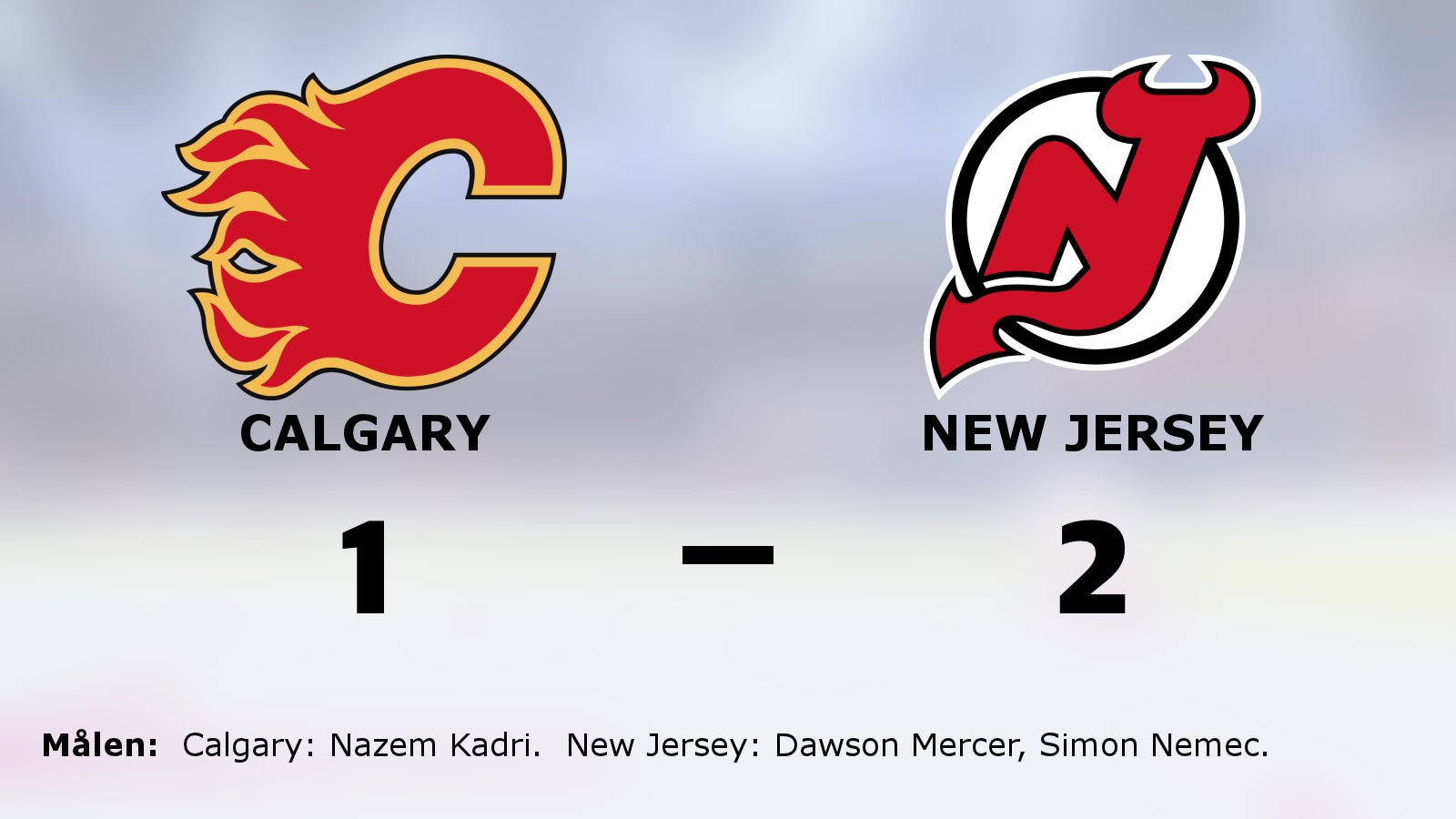 Seger i förlängningen för New Jersey mot Calgary