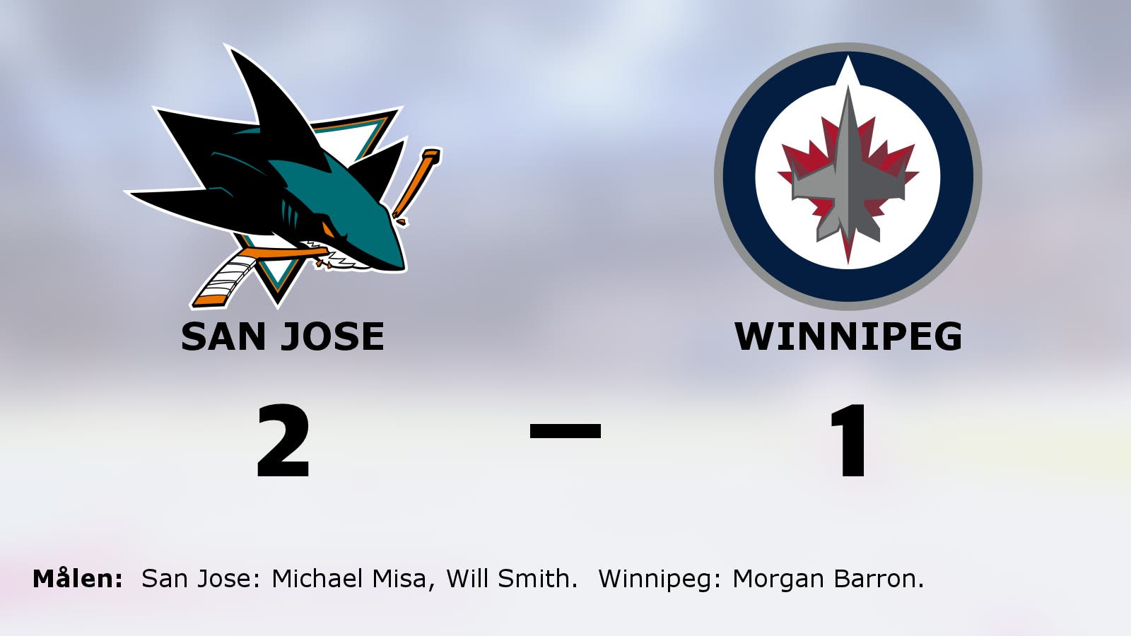 San Jose avgjorde i förlängningen mot Winnipeg