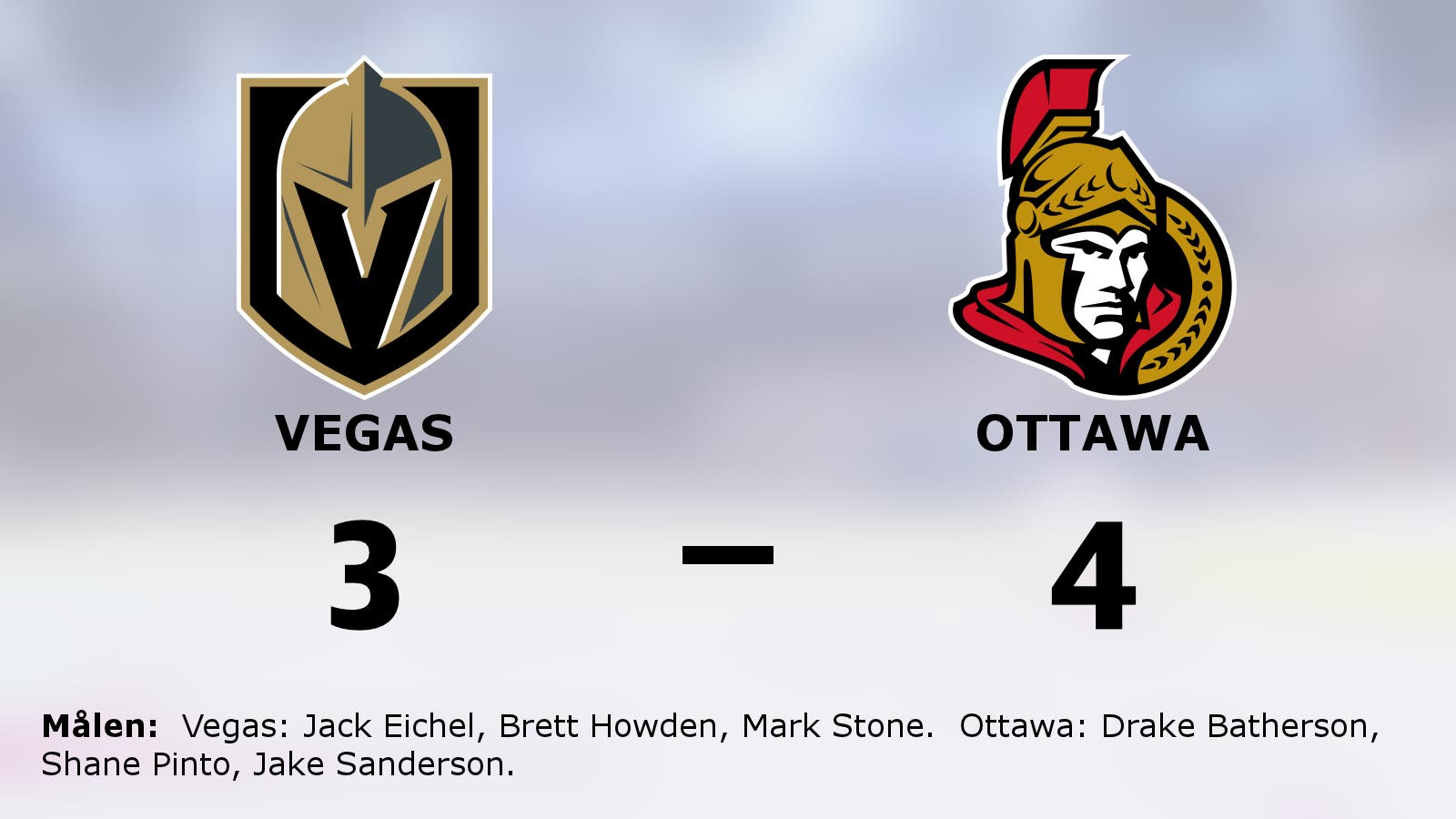 Ottawa starkast i straffläggningen – vann borta mot Vegas