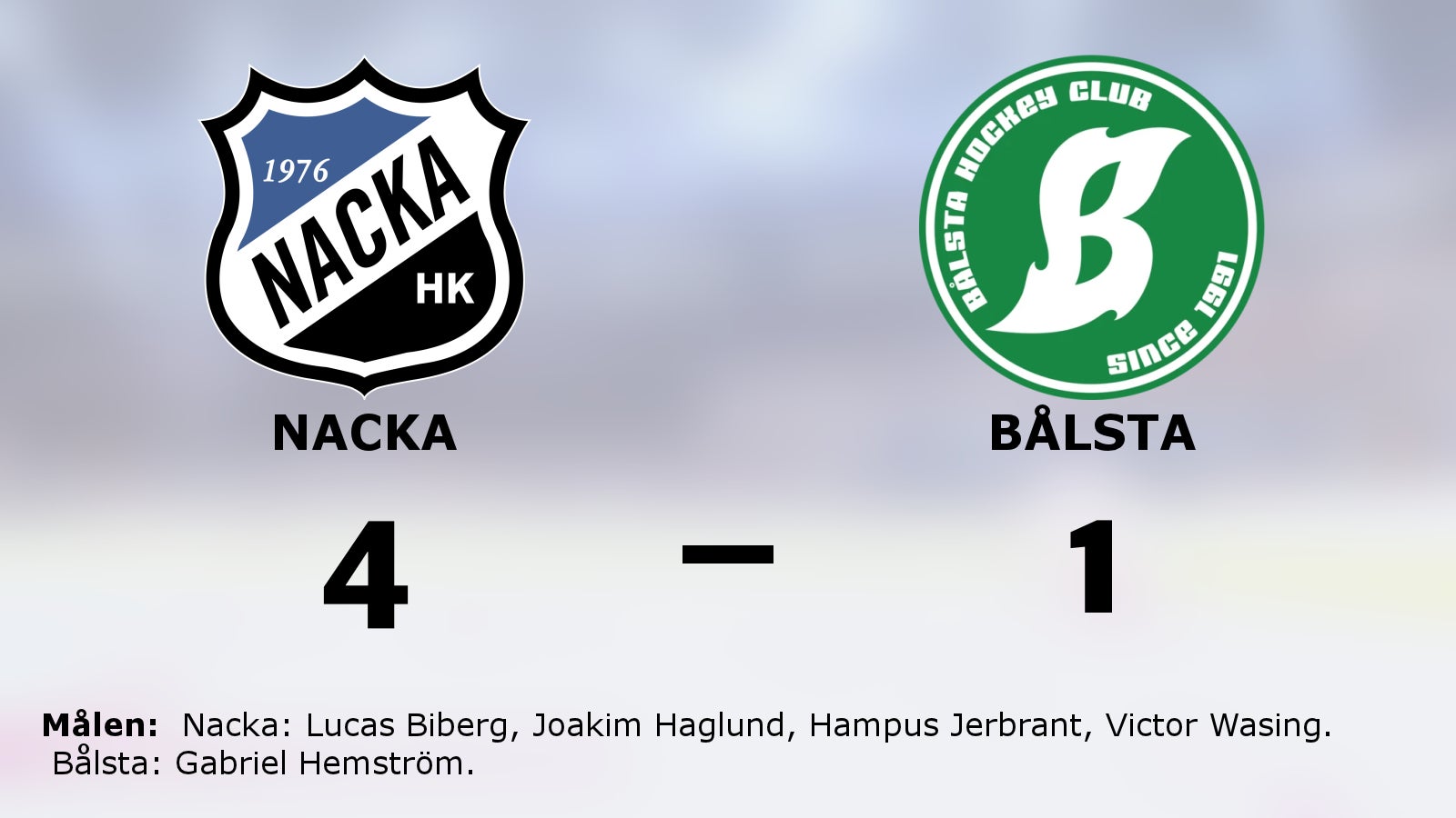 4–1-seger för Nacka mot Bålsta