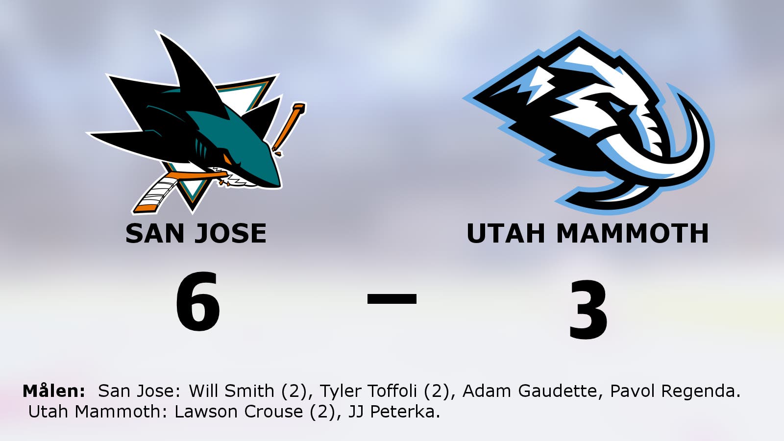 San Jose säkrade seger mot Utah Mammoth