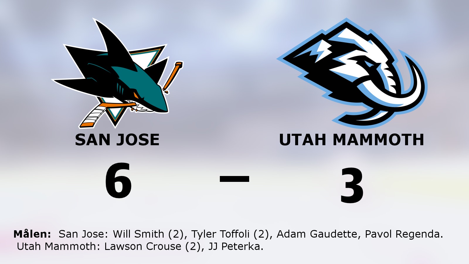 San Jose säkrade seger mot Utah Mammoth