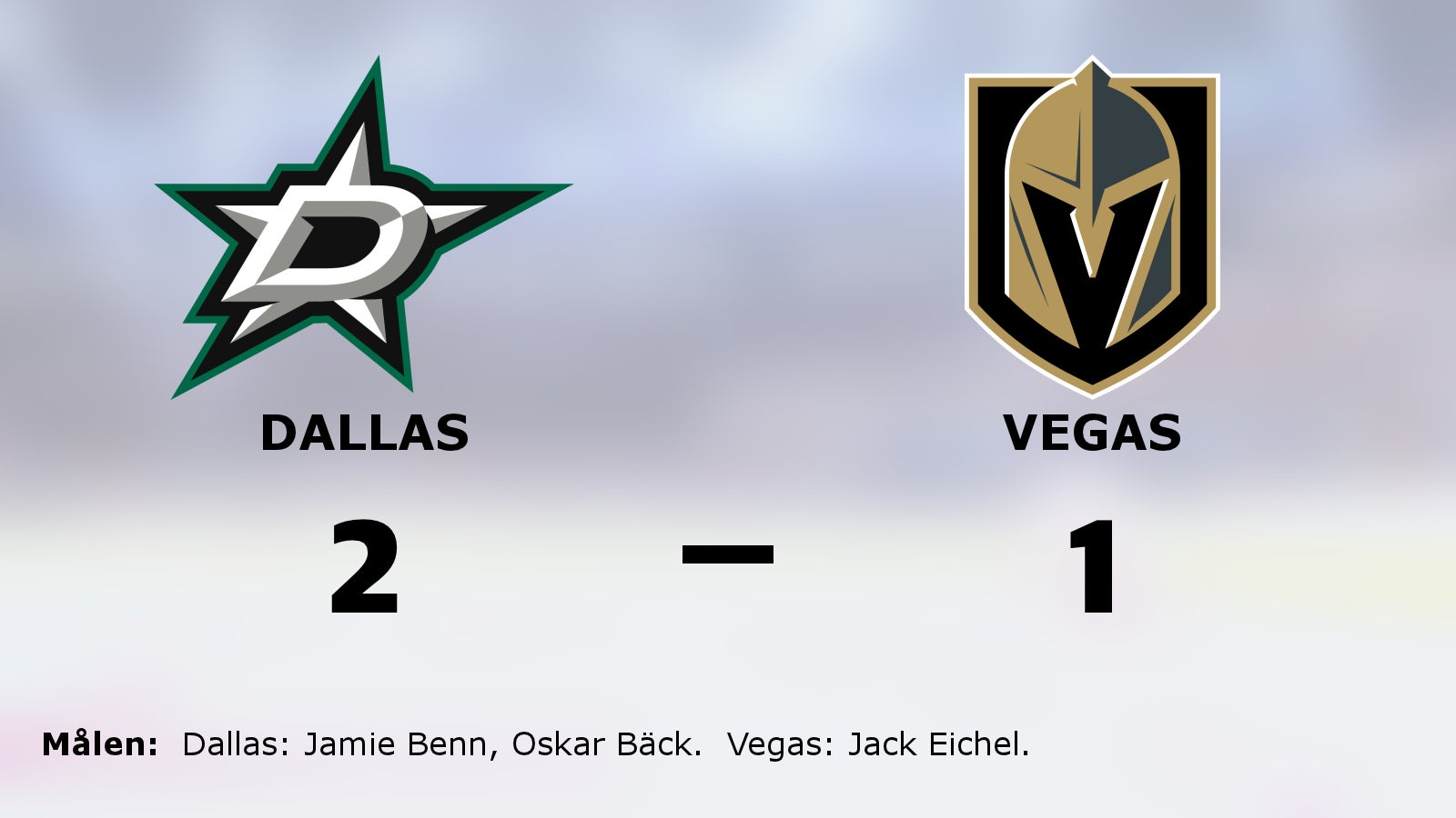 Tung seger för Dallas i toppmatchen mot Vegas