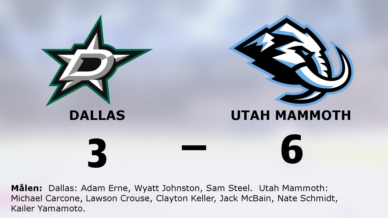 Äntligen seger för Utah Mammoth mot Dallas