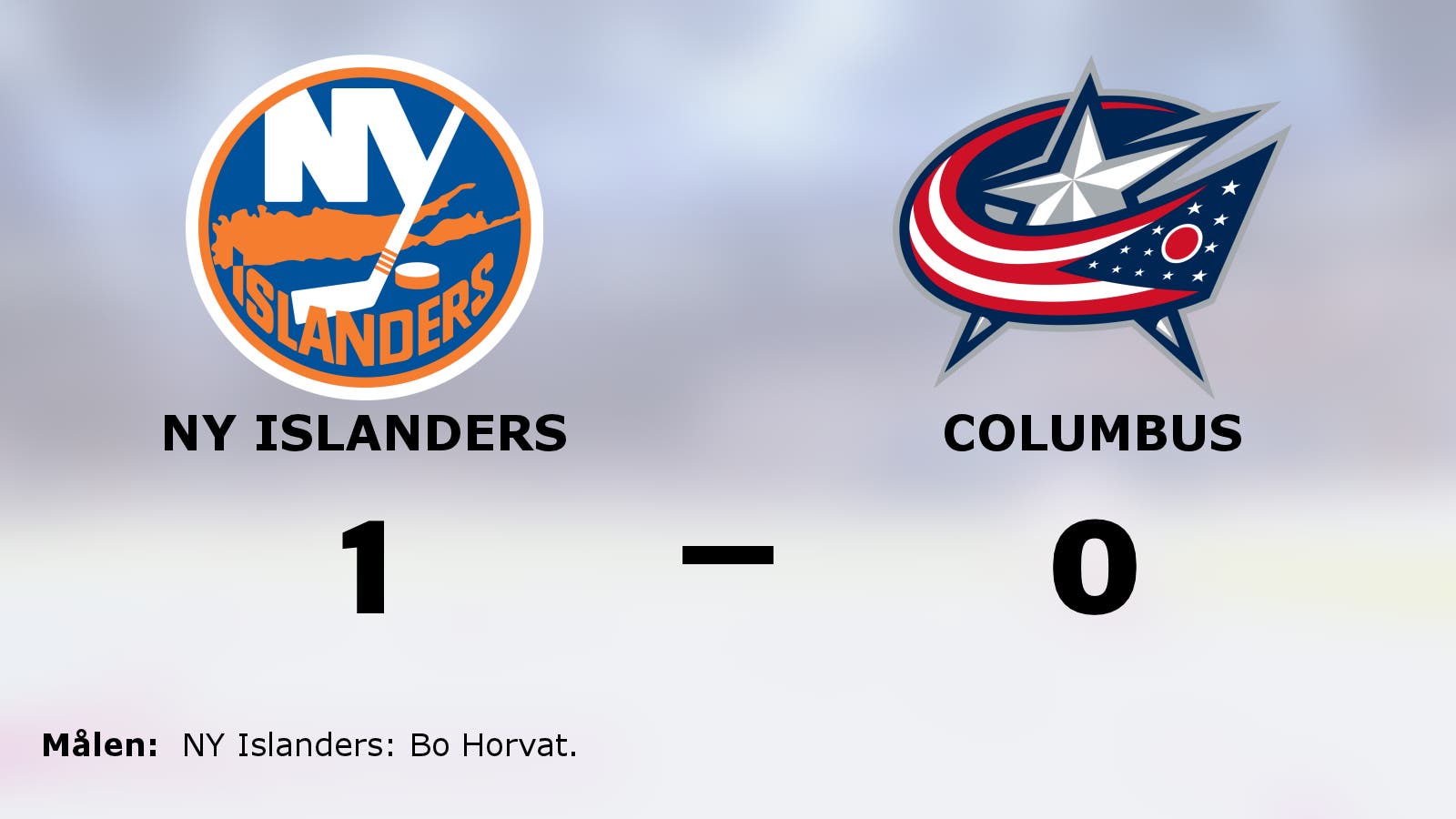 1–0-seger för NY Islanders mot Columbus – Bo Horvat matchhjälte