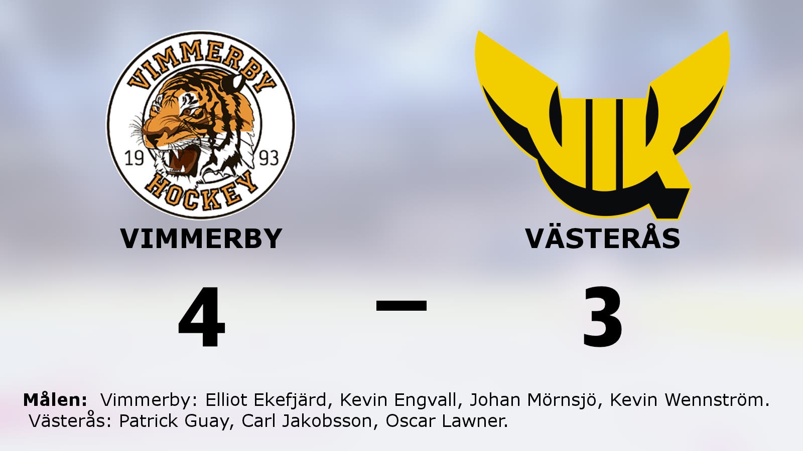 Vimmerby vann efter förlängning mot Västerås