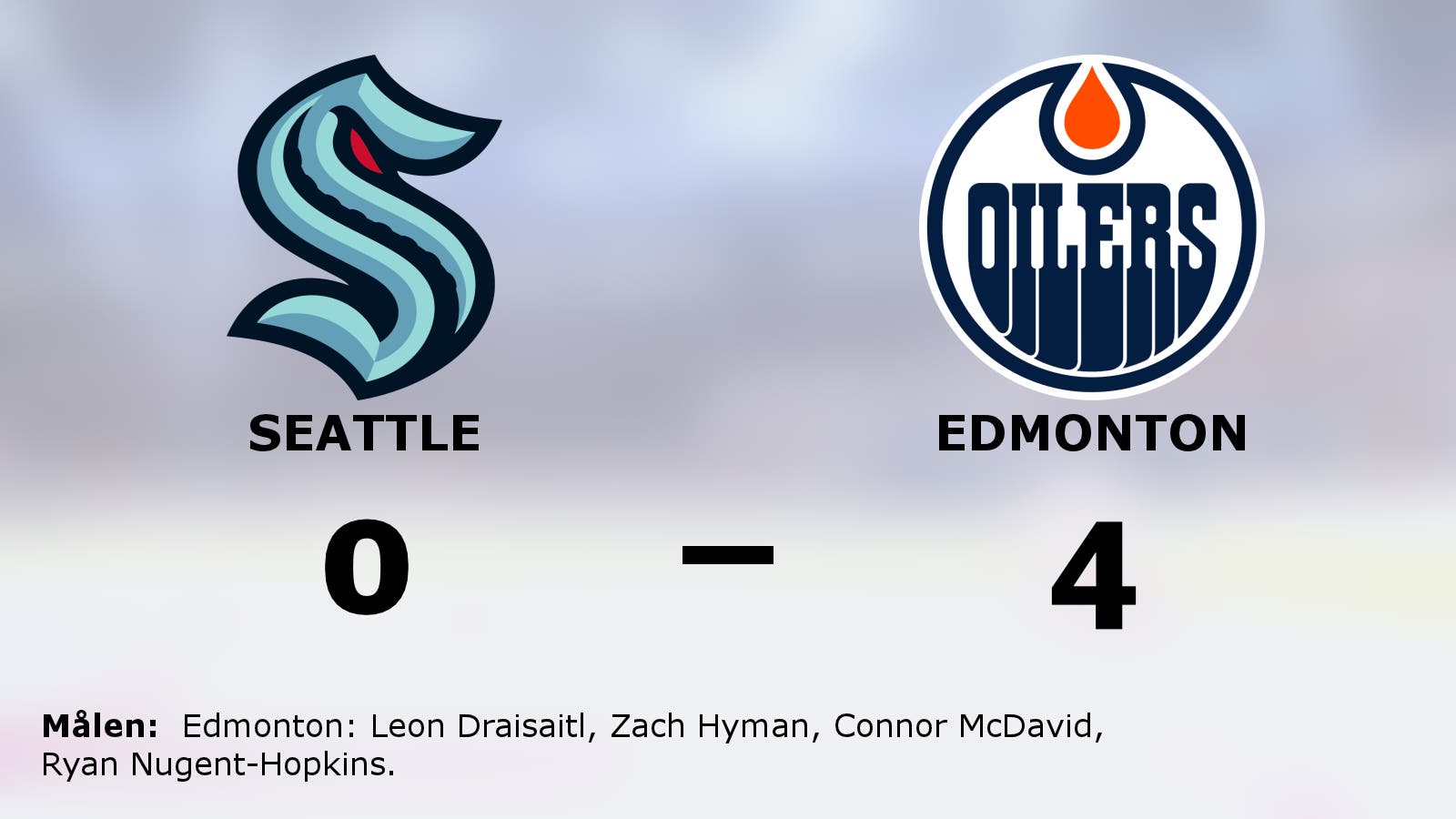 Edmonton nollade Seattle – segrade med 4–0