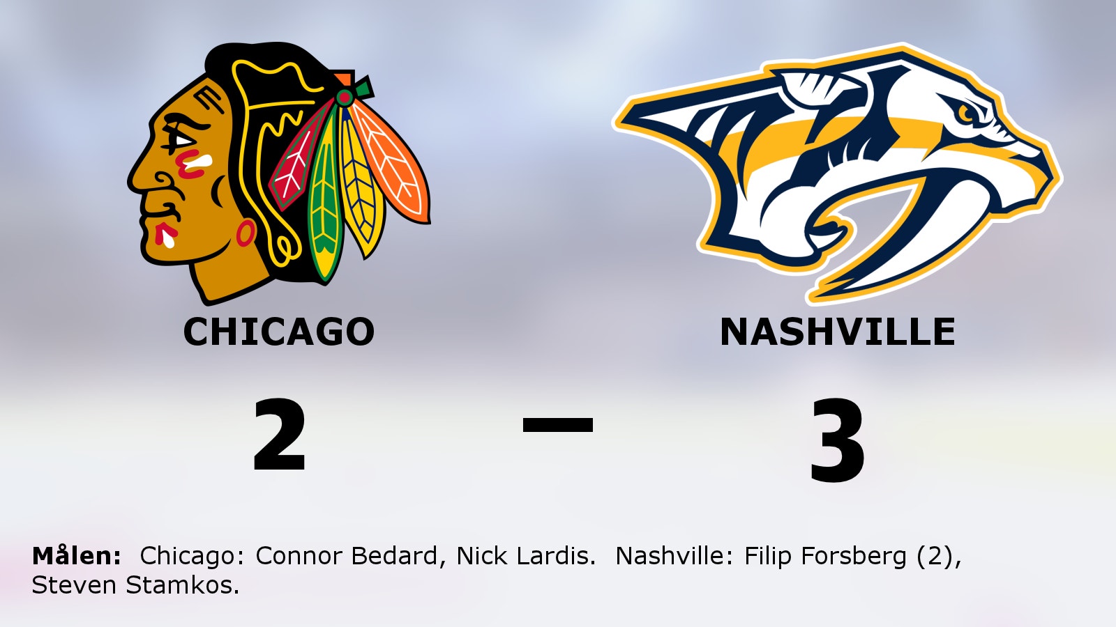 Nashville starkast – vann i förlängningen mot Chicago