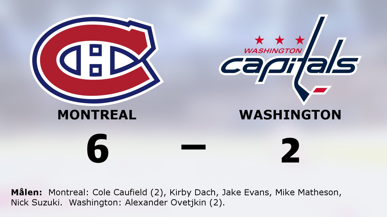 Montreal segrare hemma mot Washington – Cole Caufield matchvinnare