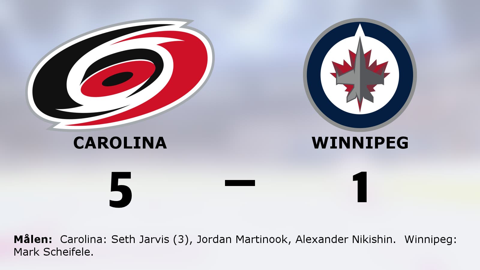 Seth Jarvis låg bakom segern för Carolina mot Winnipeg