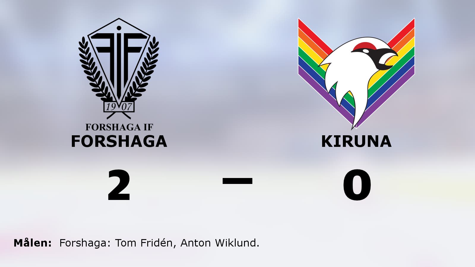 Forshagas segerrad fortsätter efter 2–0 mot Kiruna