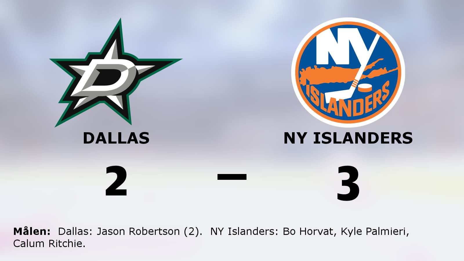 NY Islanders bröt Dallas fina segersvit