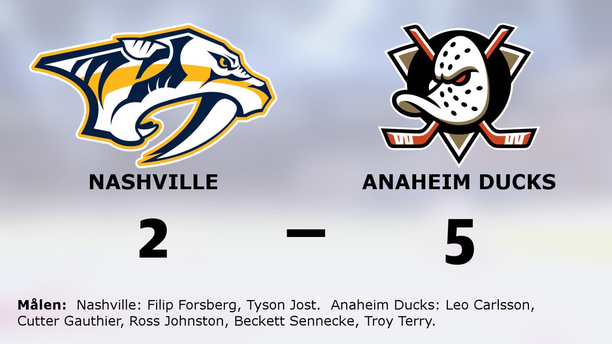 Anaheim Ducks vann med 5–2 mot Nashville