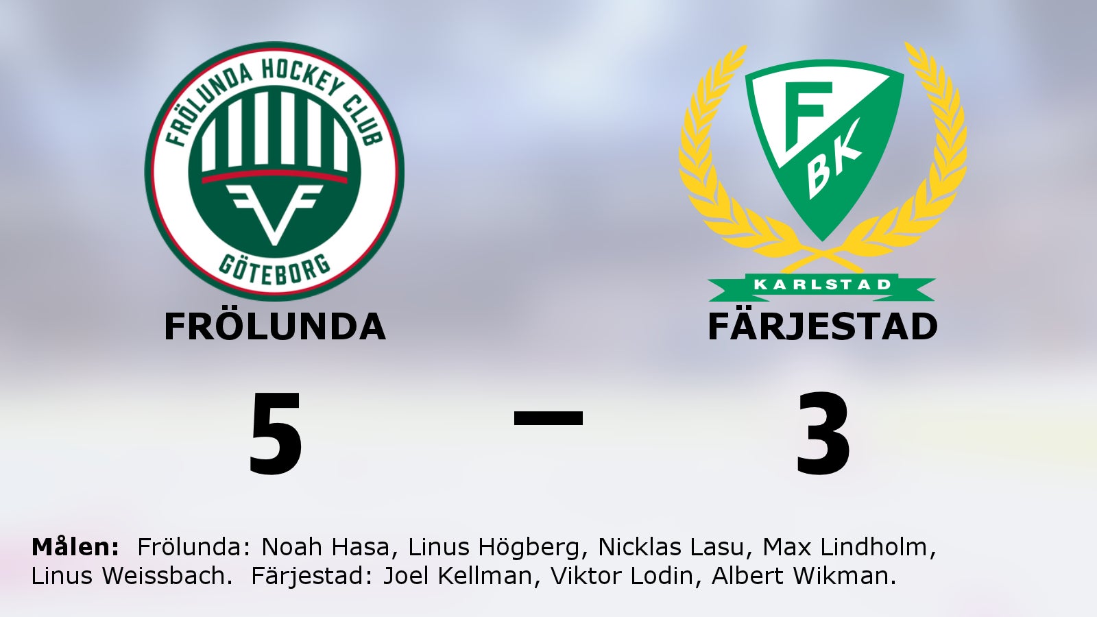 Frölunda fortsätter vinna – 5–3 mot Färjestad