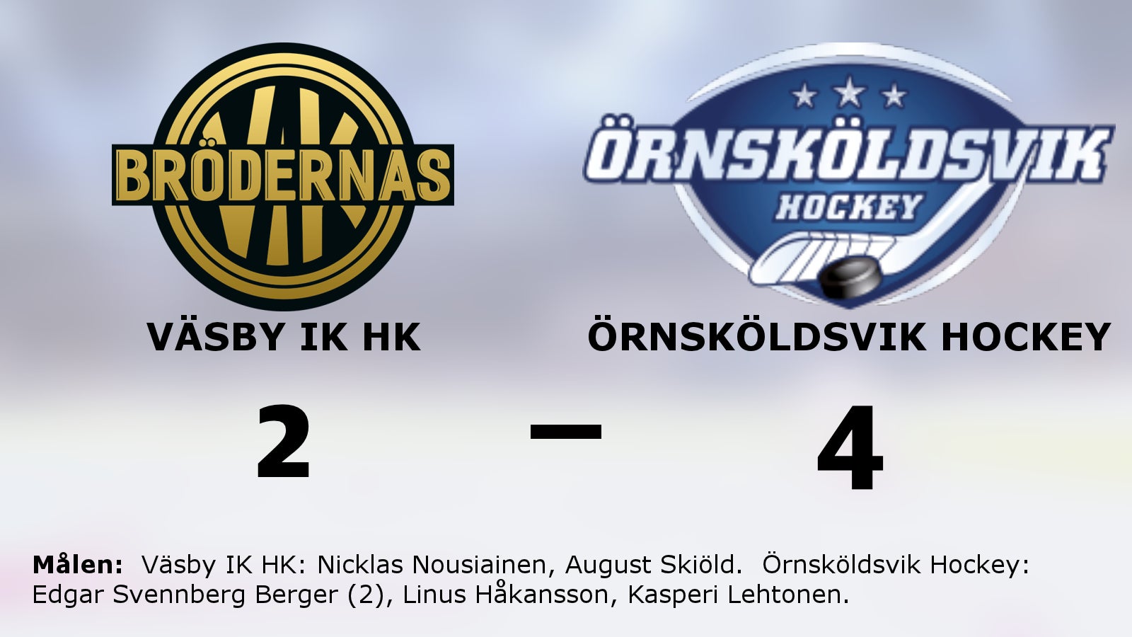 Edgar Svennberg Berger tvåmålsskytt för Örnsköldsvik Hockey i segern mot Väsby IK HK