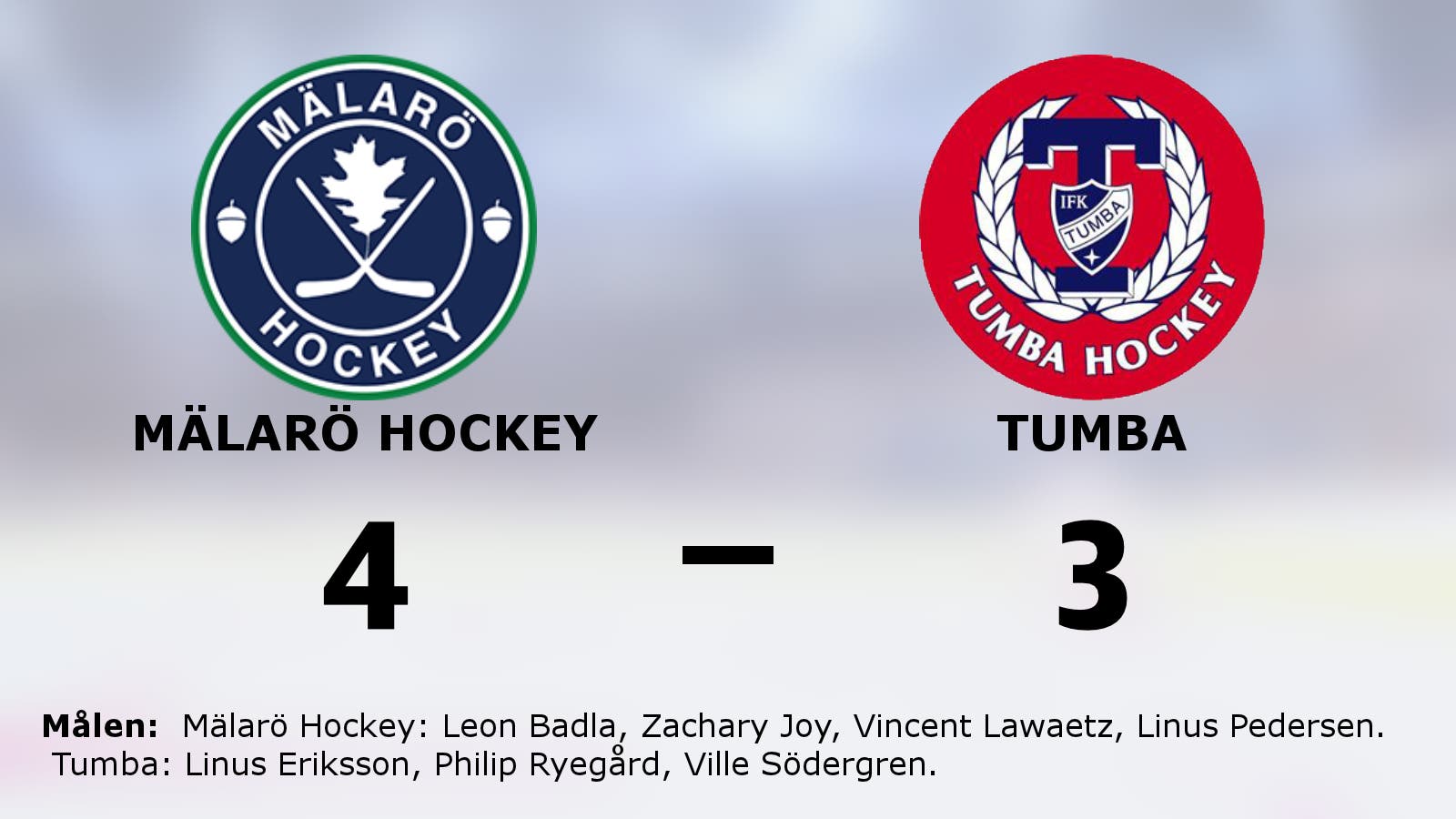 Mälarö Hockey vann mot Tumba – trots underläge