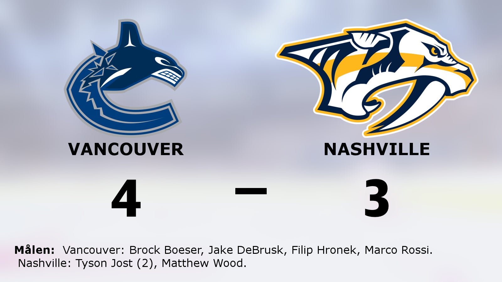 Vancouver avgjorde i straffläggningen hemma mot Nashville
