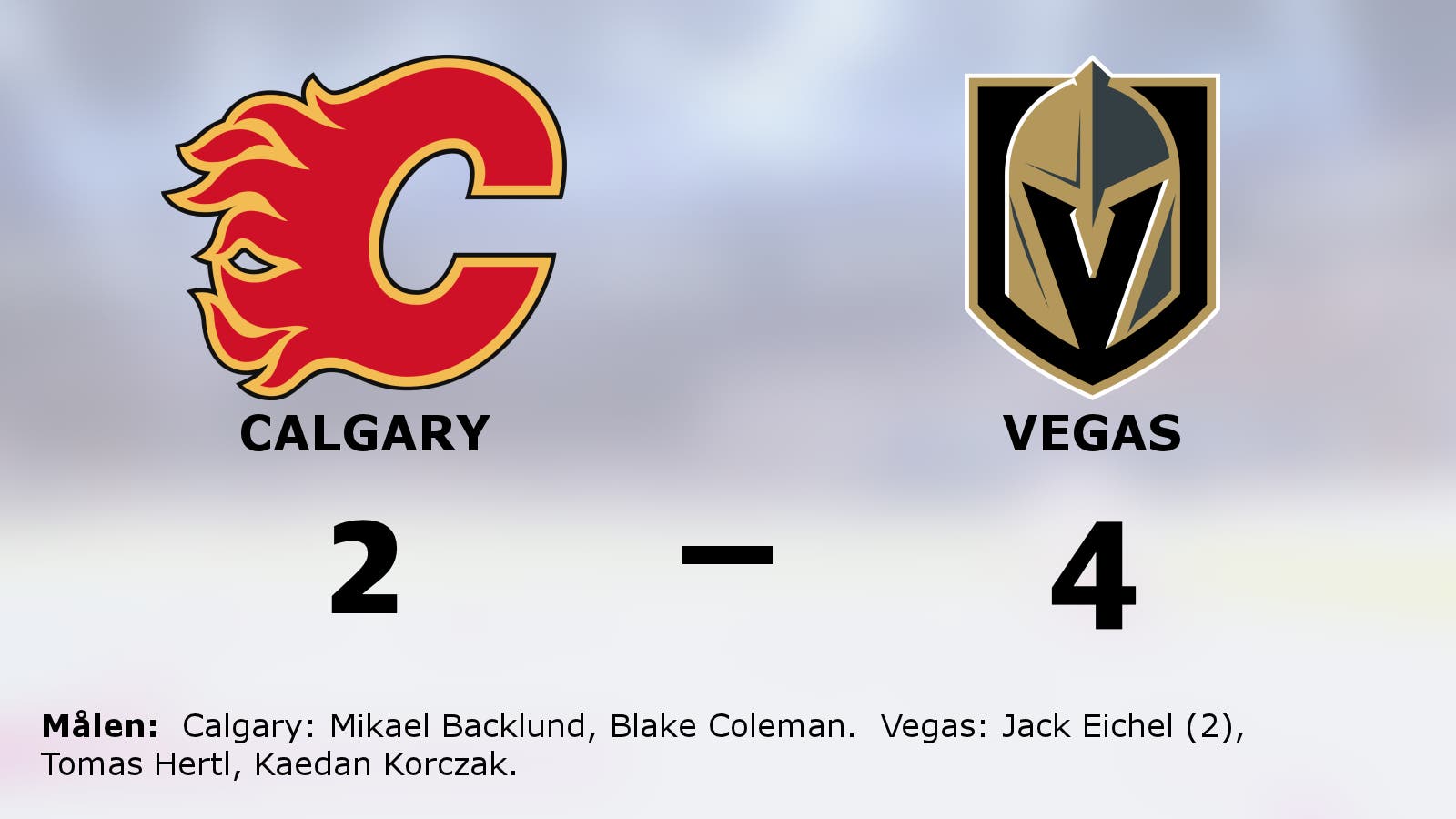 Vegas vann mot Calgary – trots tidigt underläge