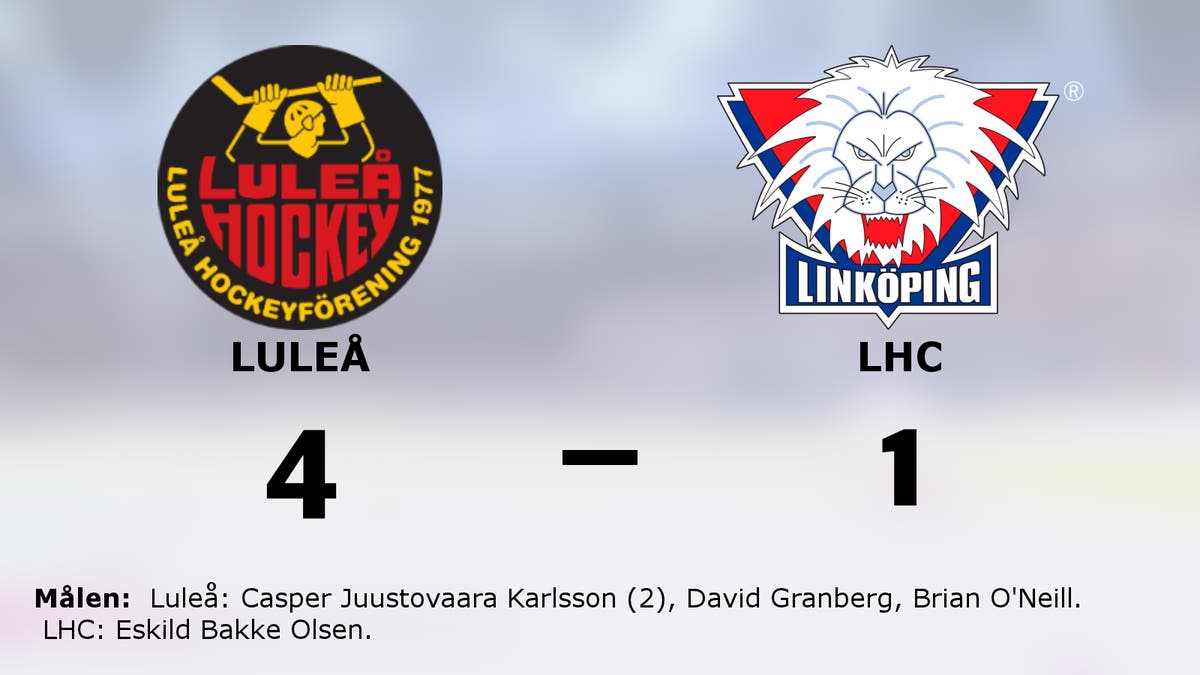 Casper Juustovaara Karlsson matchvinnare när Luleå slog LHC