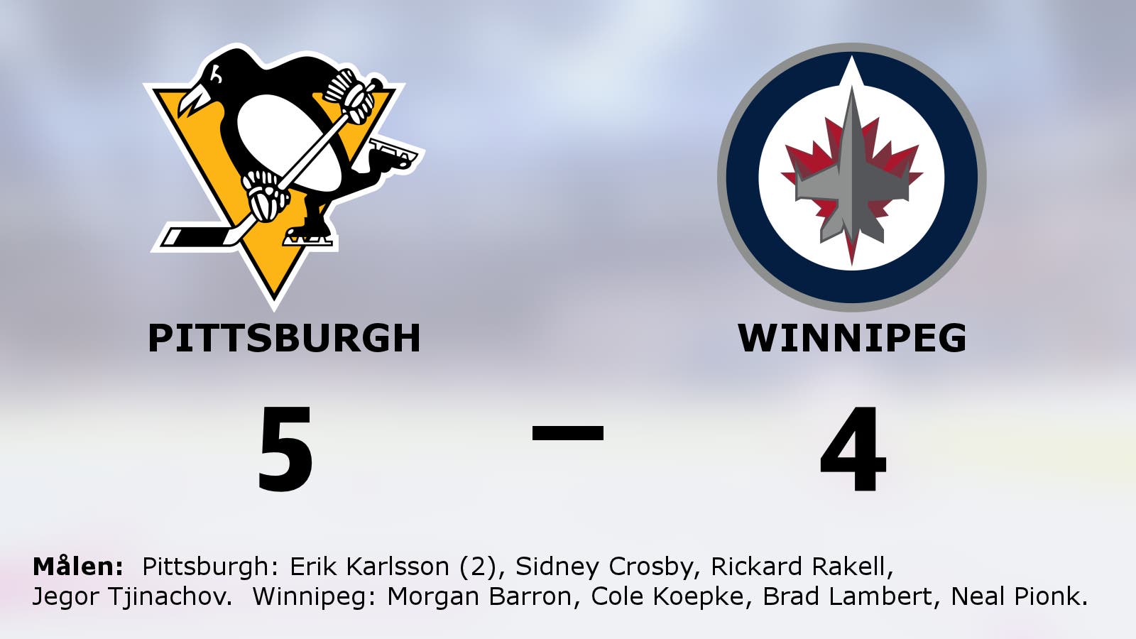 Kyligast i straffläggningen – Pittsburgh vann mot Winnipeg