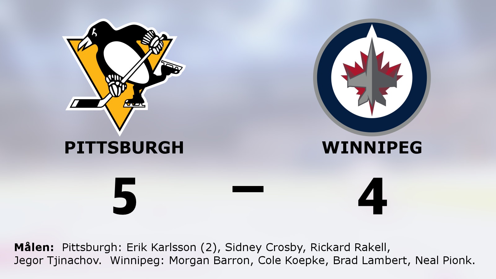 Kyligast i straffläggningen – Pittsburgh vann mot Winnipeg