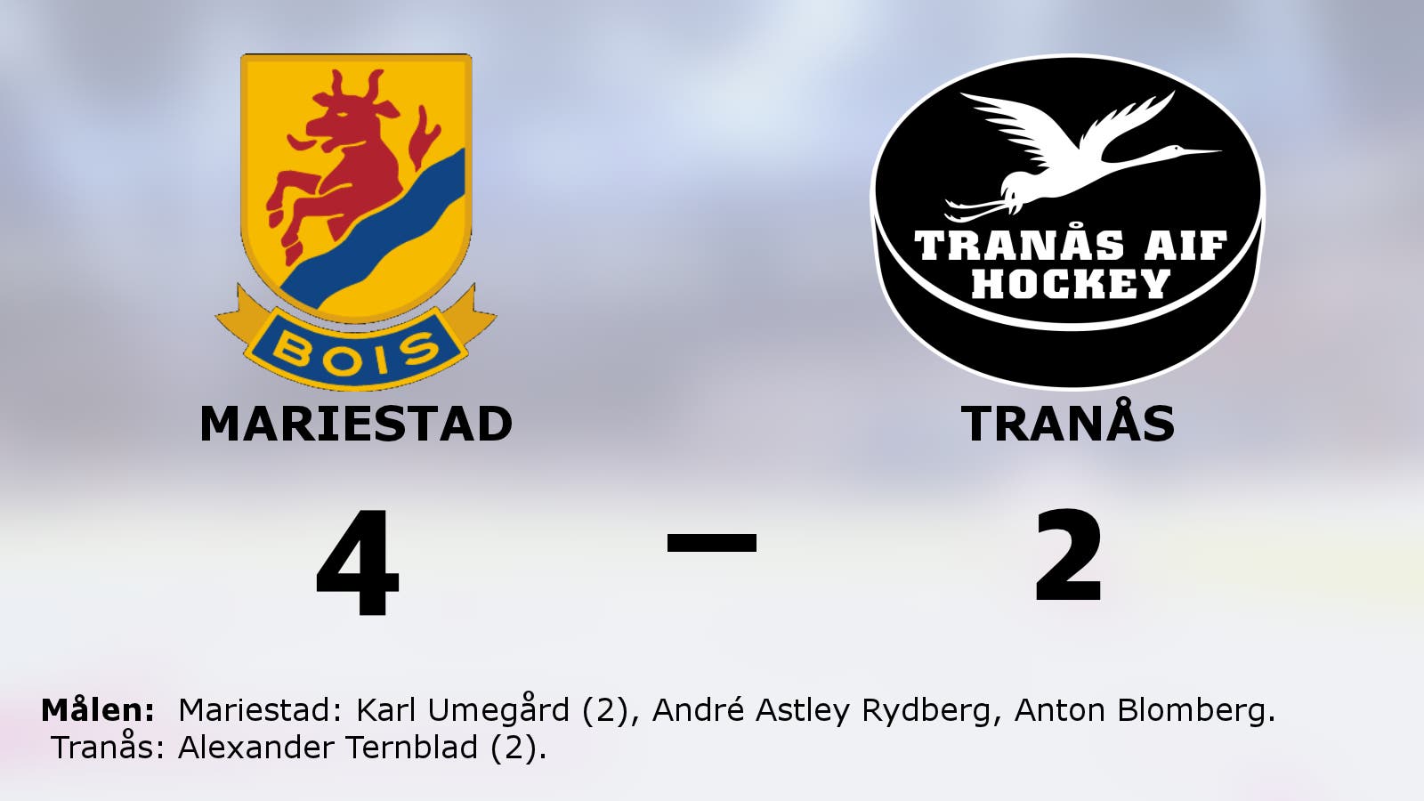 Karl Umegård i målform – Mariestad vann mot Tranås