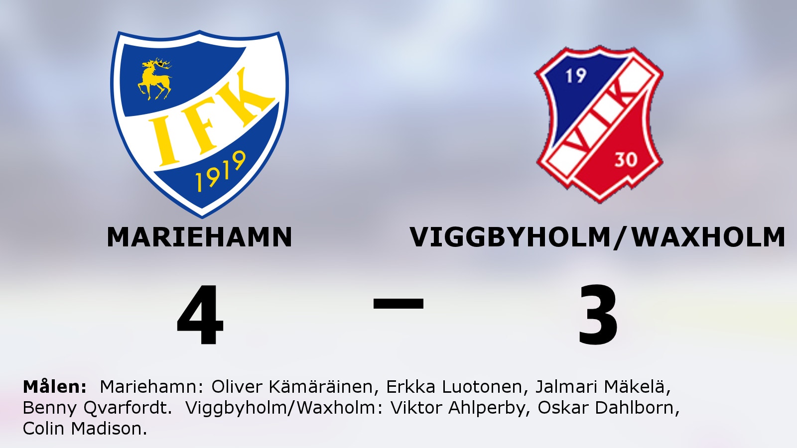 Mariehamn starkast – avgjorde i förlängningen mot Viggbyholm/Waxholm