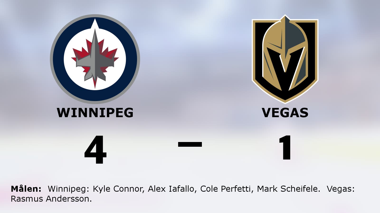Winnipeg segrade mot Vegas i NHL