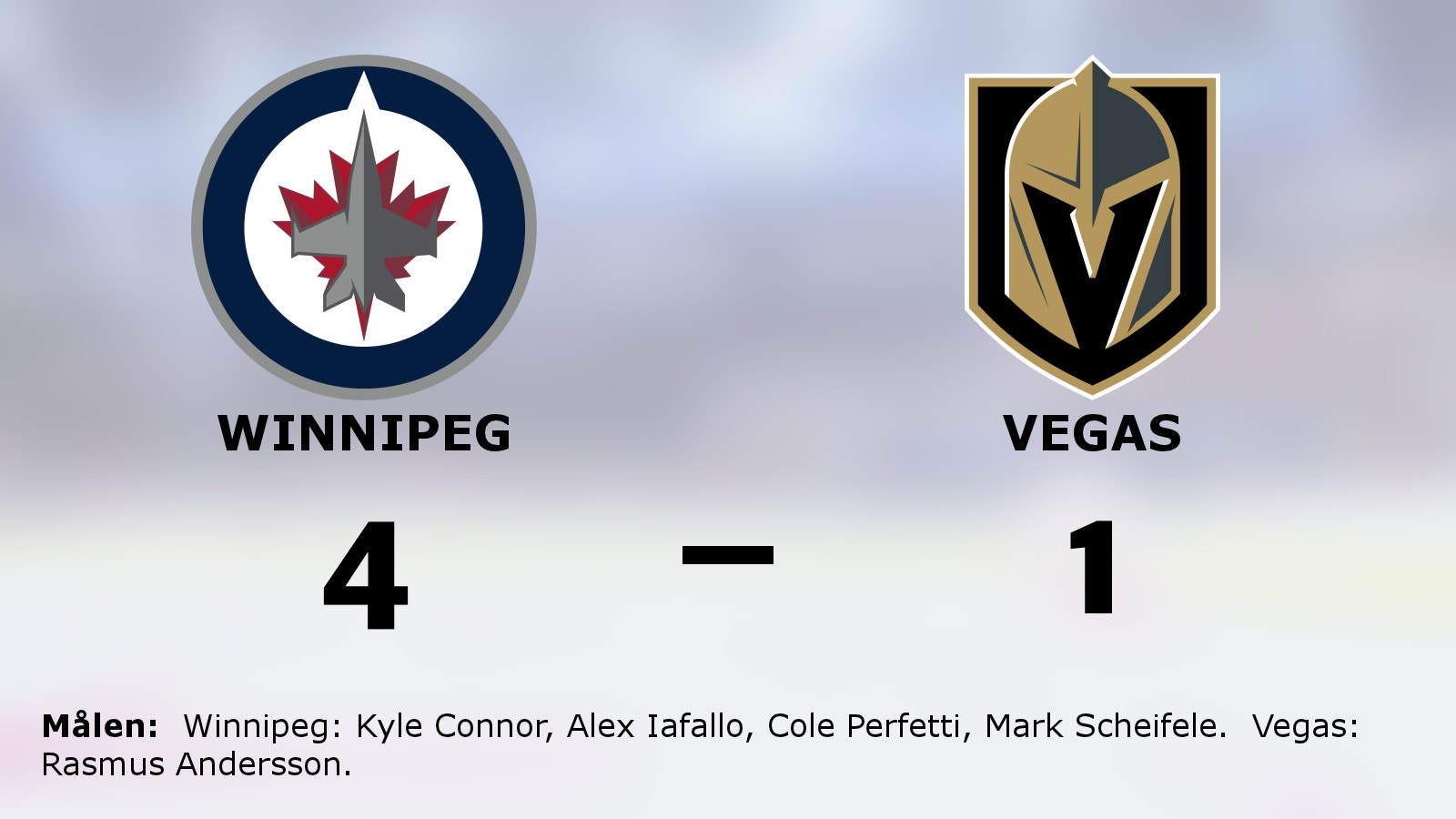 Winnipeg segrade mot Vegas i NHL