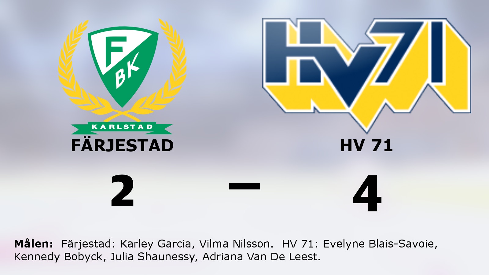 HV 71 segrade mot Färjestad i SDHL