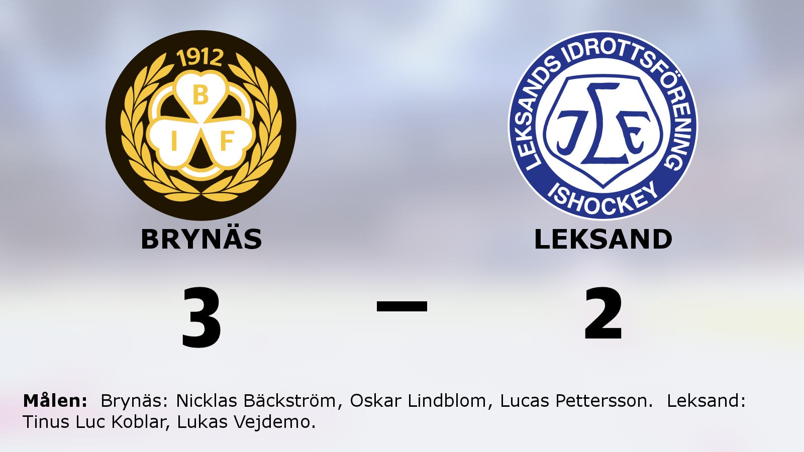 Förlust för Leksand mot Brynäs trots comeback