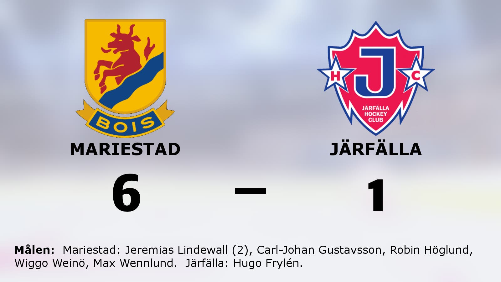 Tre klara poäng för Mariestad mot Järfälla