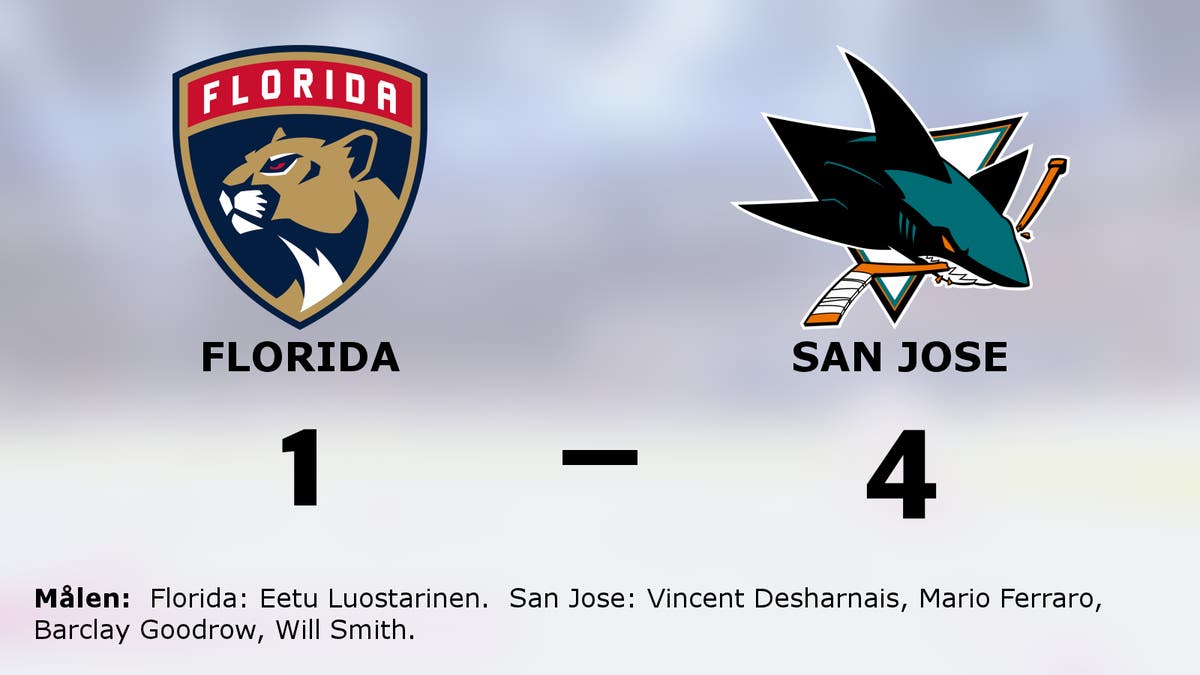 San Jose vann mot Florida i NHL