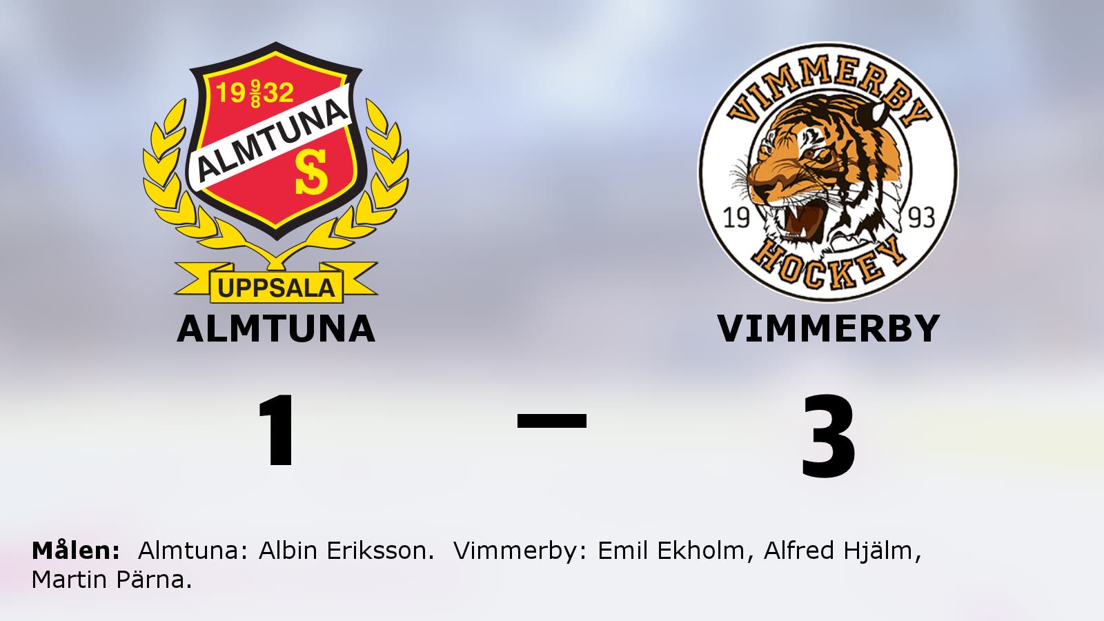 Seger för Vimmerby mot Almtuna i hockeyallsvenskan