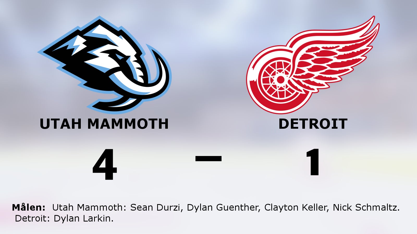 Utah Mammoth segrade mot Detroit i NHL