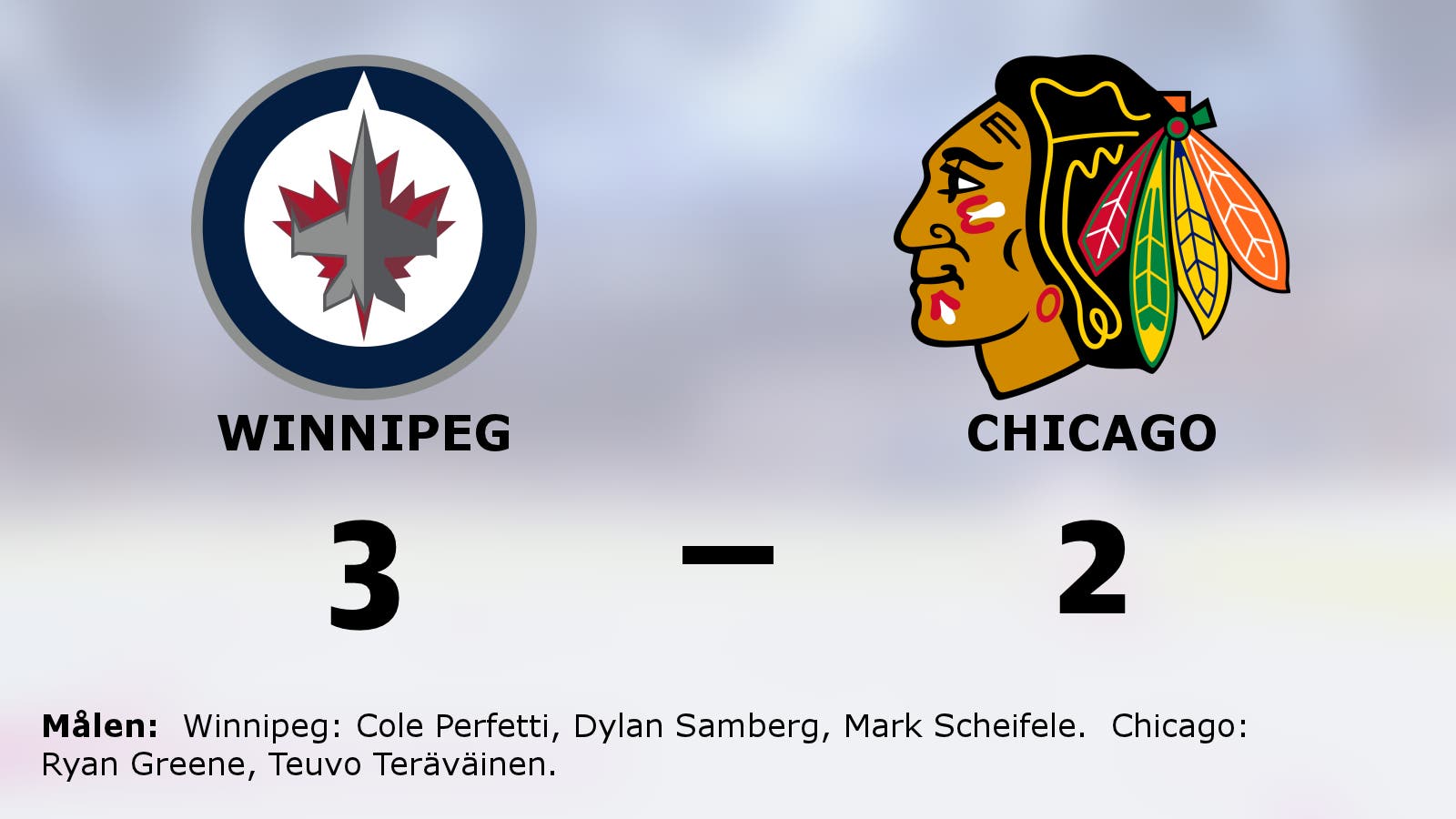 Winnipeg starkast – efter två sena mål mot Chicago