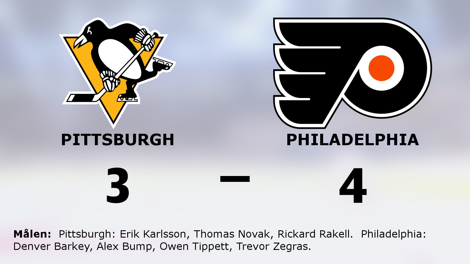 Straffar avgjorde – Philadelphia vann mot Pittsburgh