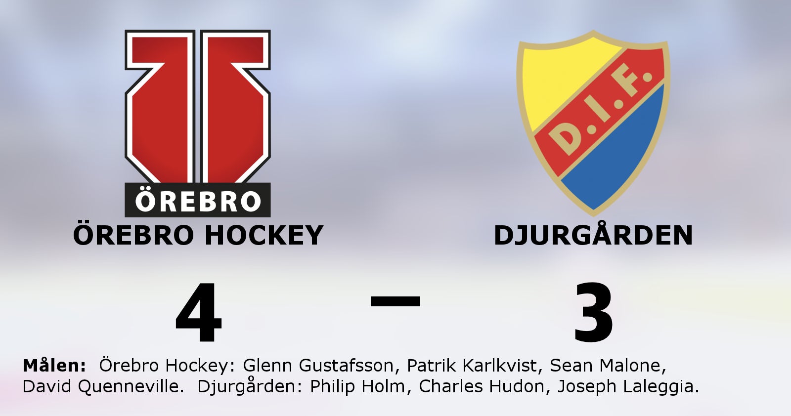 Efter förlustraden: Seger igen för Örebro Hockey – 4–3 mot Djurgården