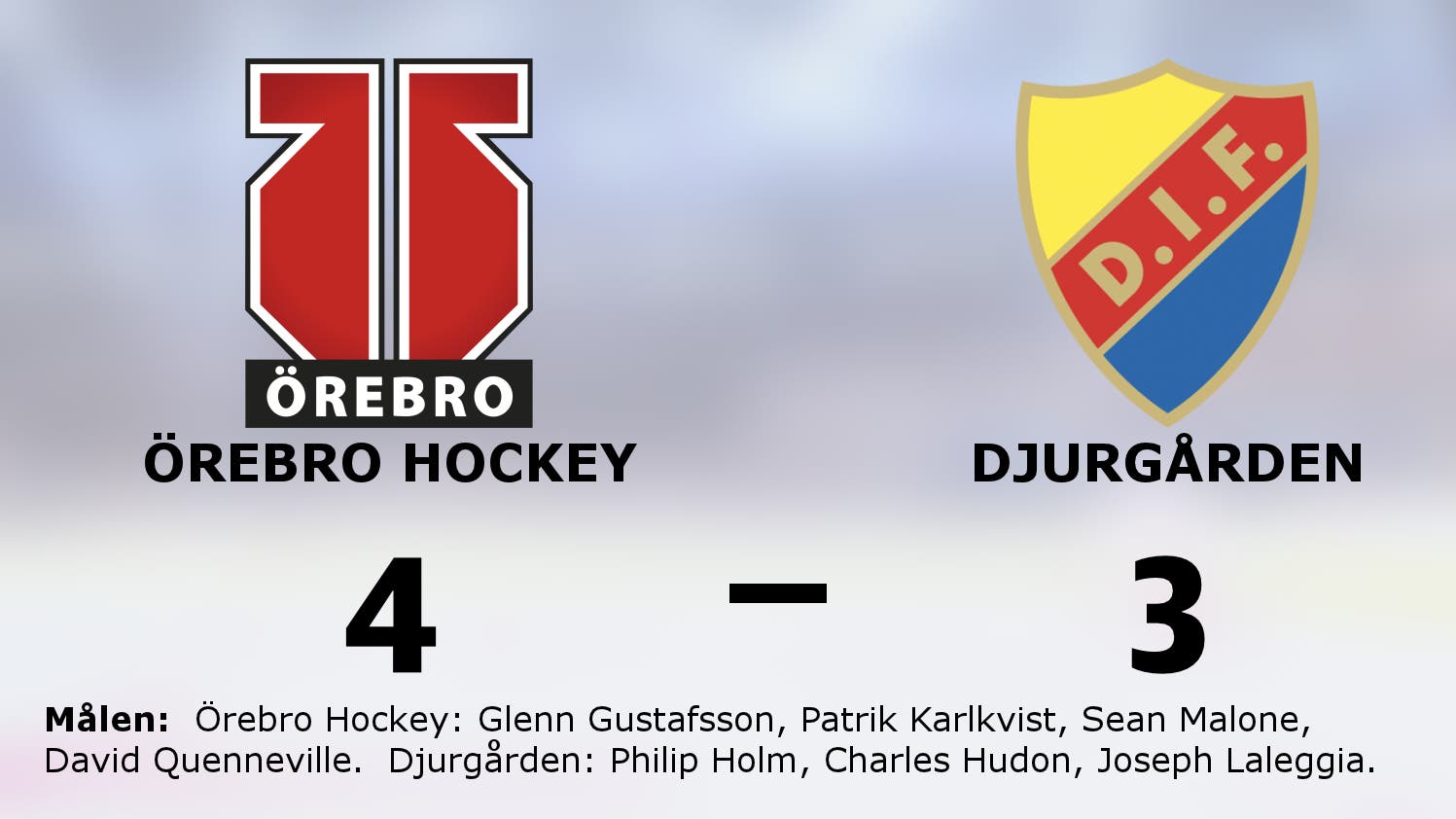 Efter förlustraden: Seger igen för Örebro Hockey – 4–3 mot Djurgården