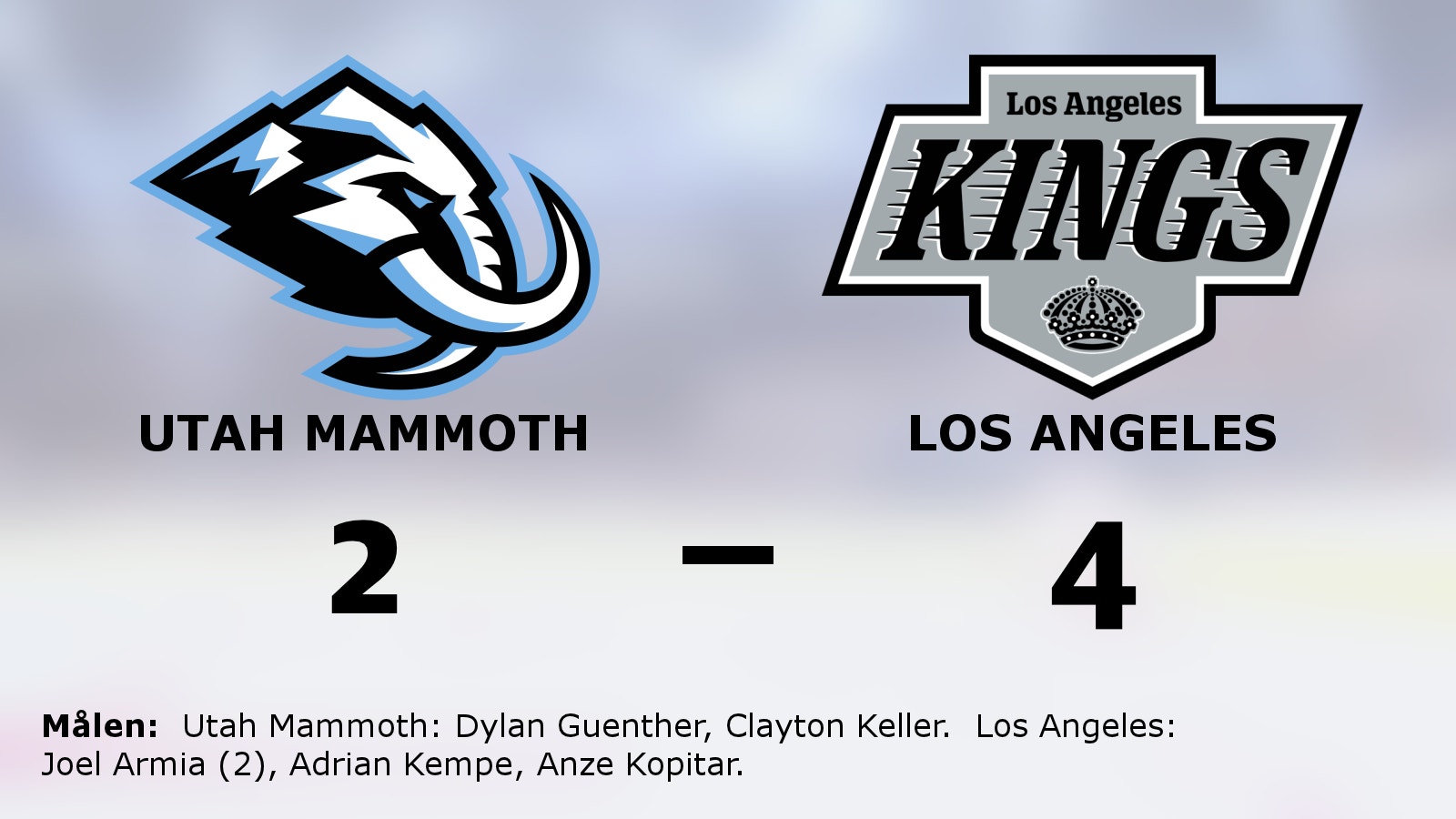 Los Angeles starka svit mot Utah Mammoth fortsätter