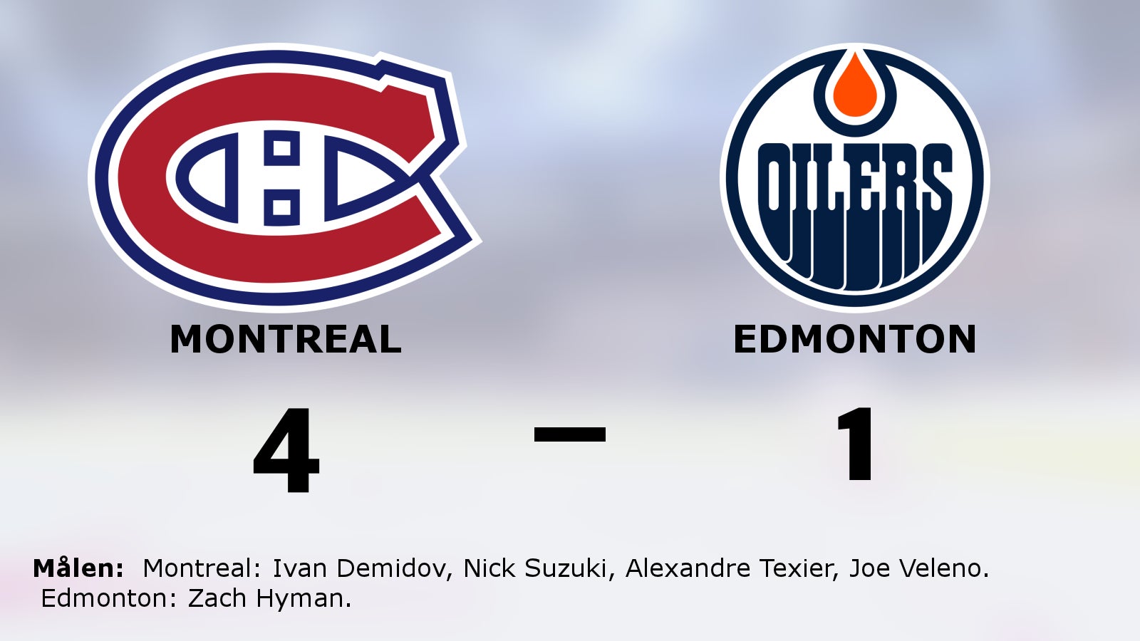 Montreal vann mot Edmonton i NHL