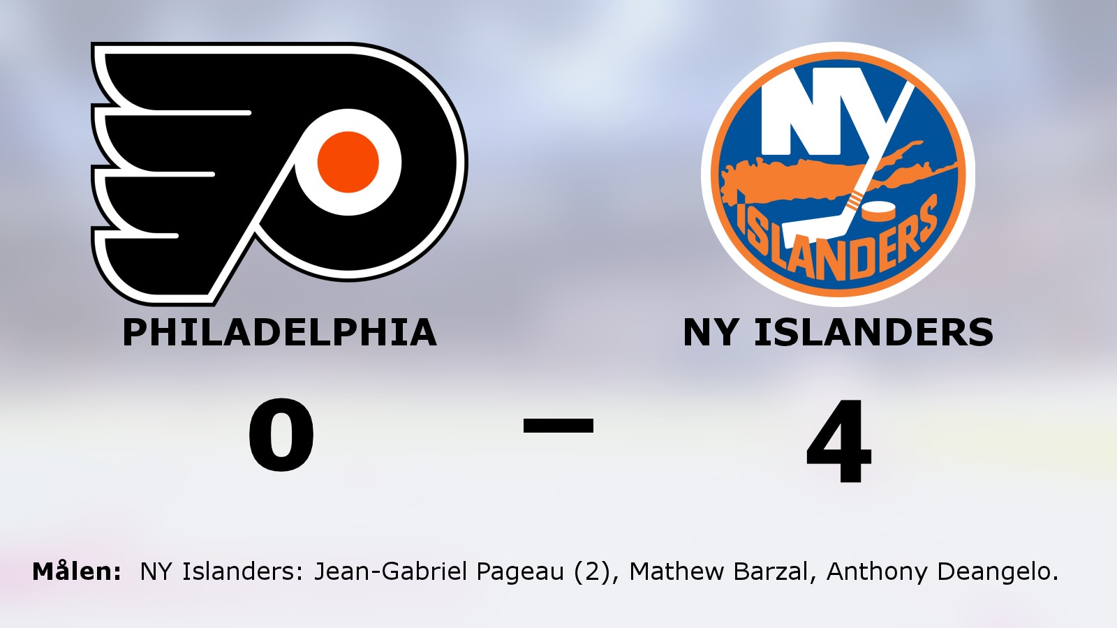 NY Islanders höll nollan och tog stark seger mot Philadelphia