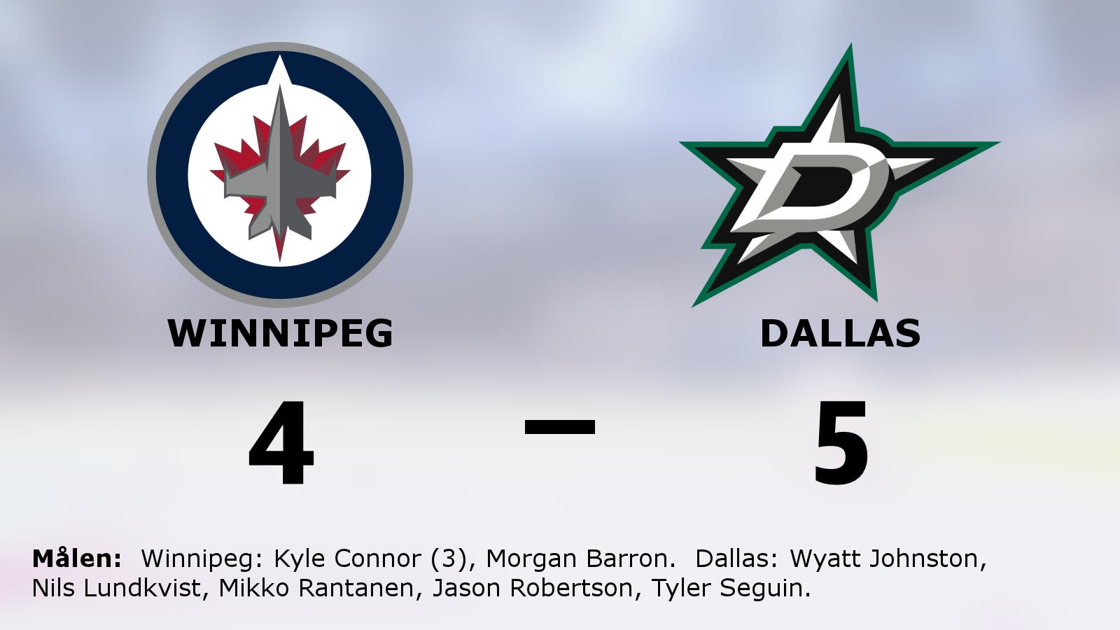 Dallas knep segern i målmässigt jämn match mot Winnipeg