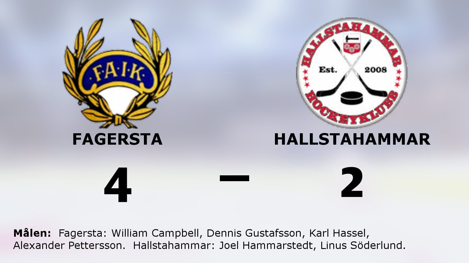 Fagersta besegrade Hallstahammar med 4–2