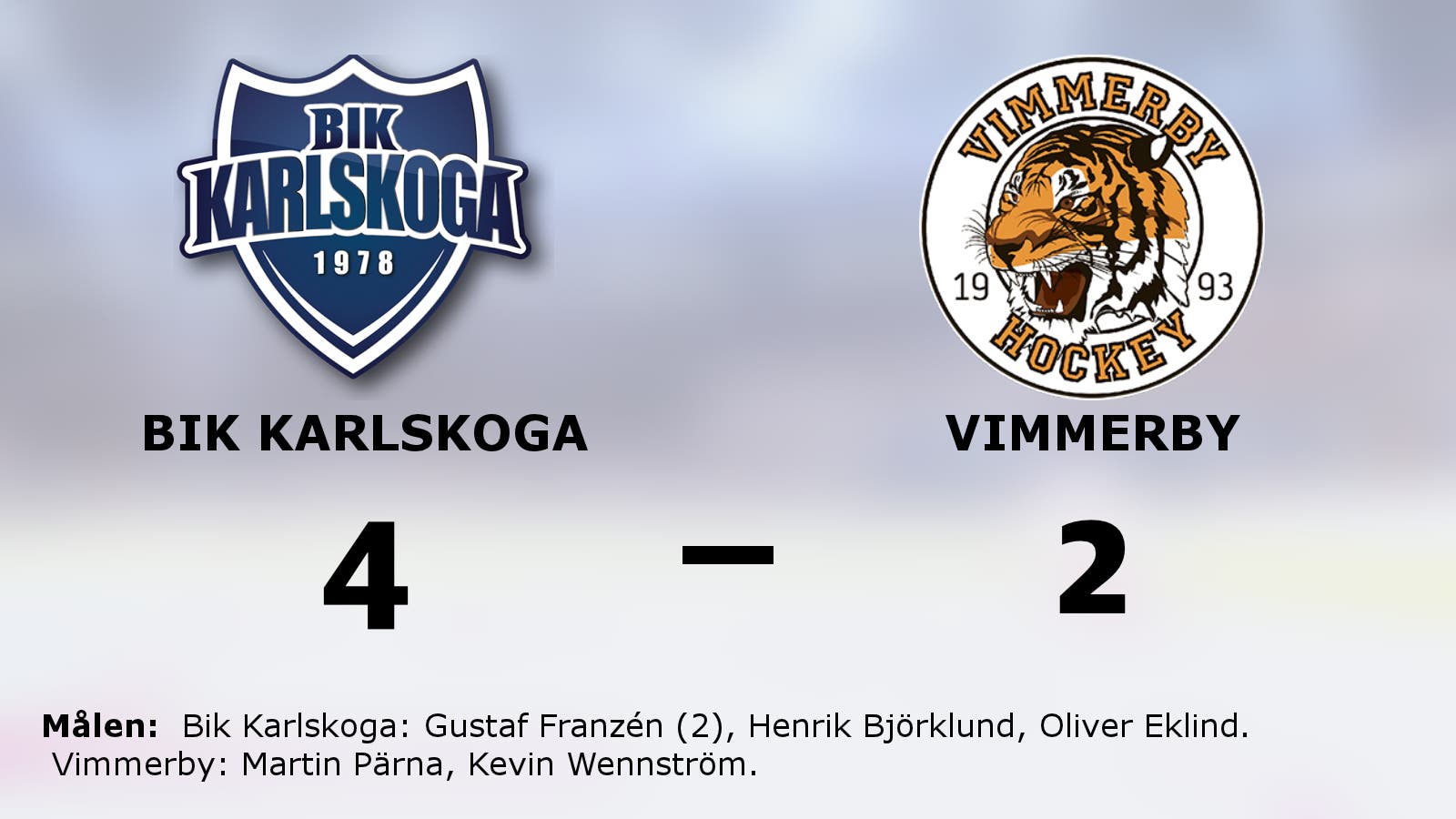 Tre poäng till Bik Karlskoga efter avgörande i slutperioden mot Vimmerby