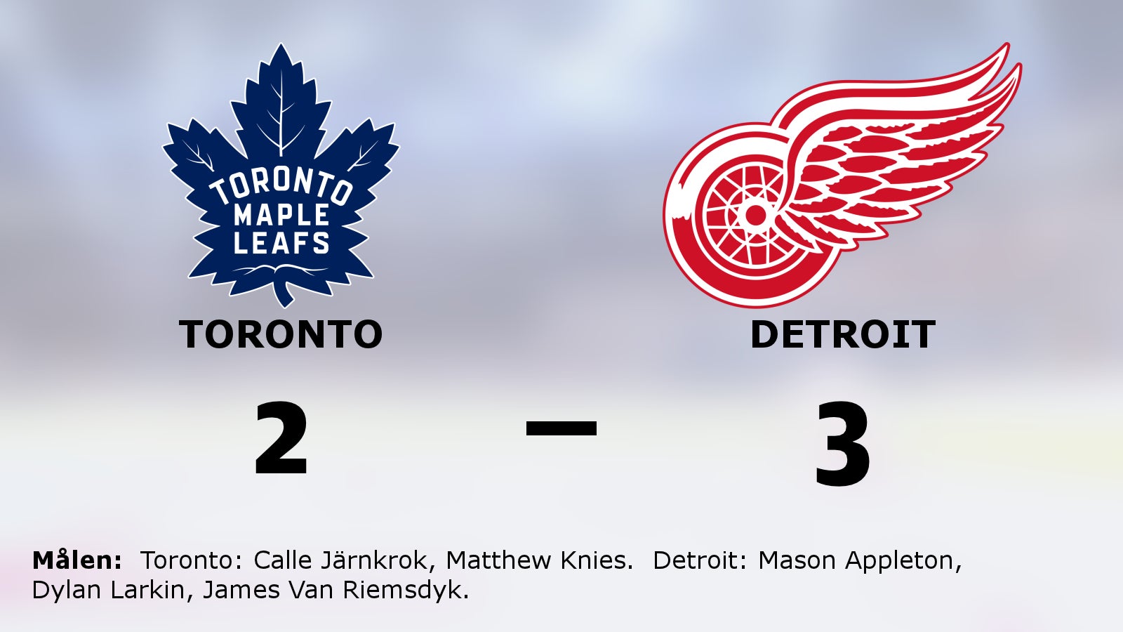 Seger för Detroit borta mot Toronto