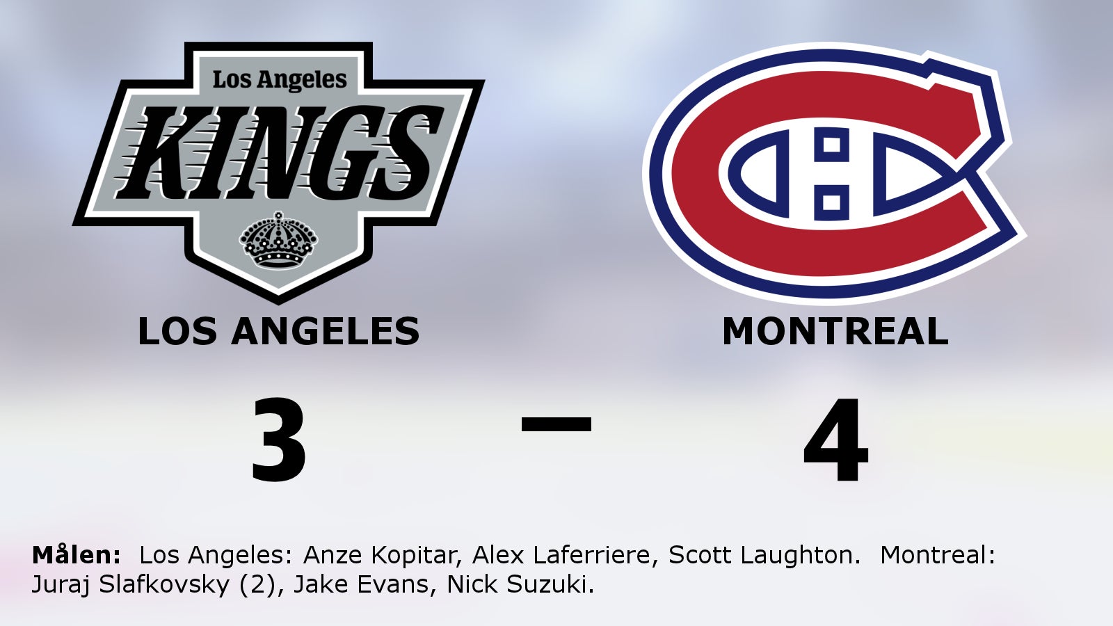 Slafkovsky och Suzuki starka när Montreal vann mot Los Angeles