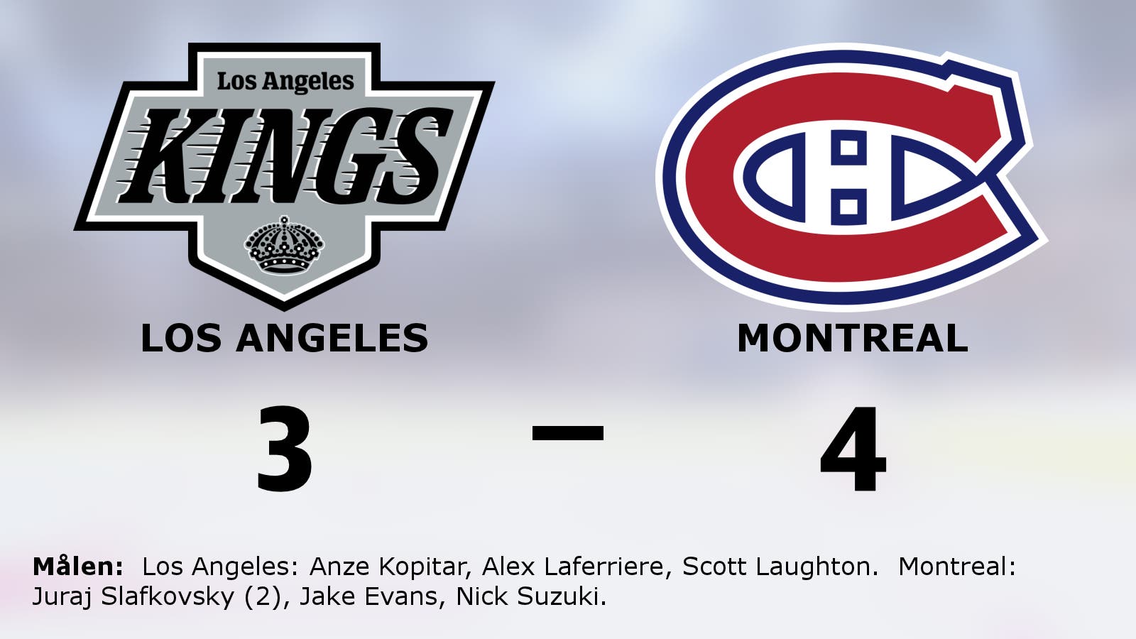 Slafkovsky och Suzuki starka när Montreal vann mot Los Angeles