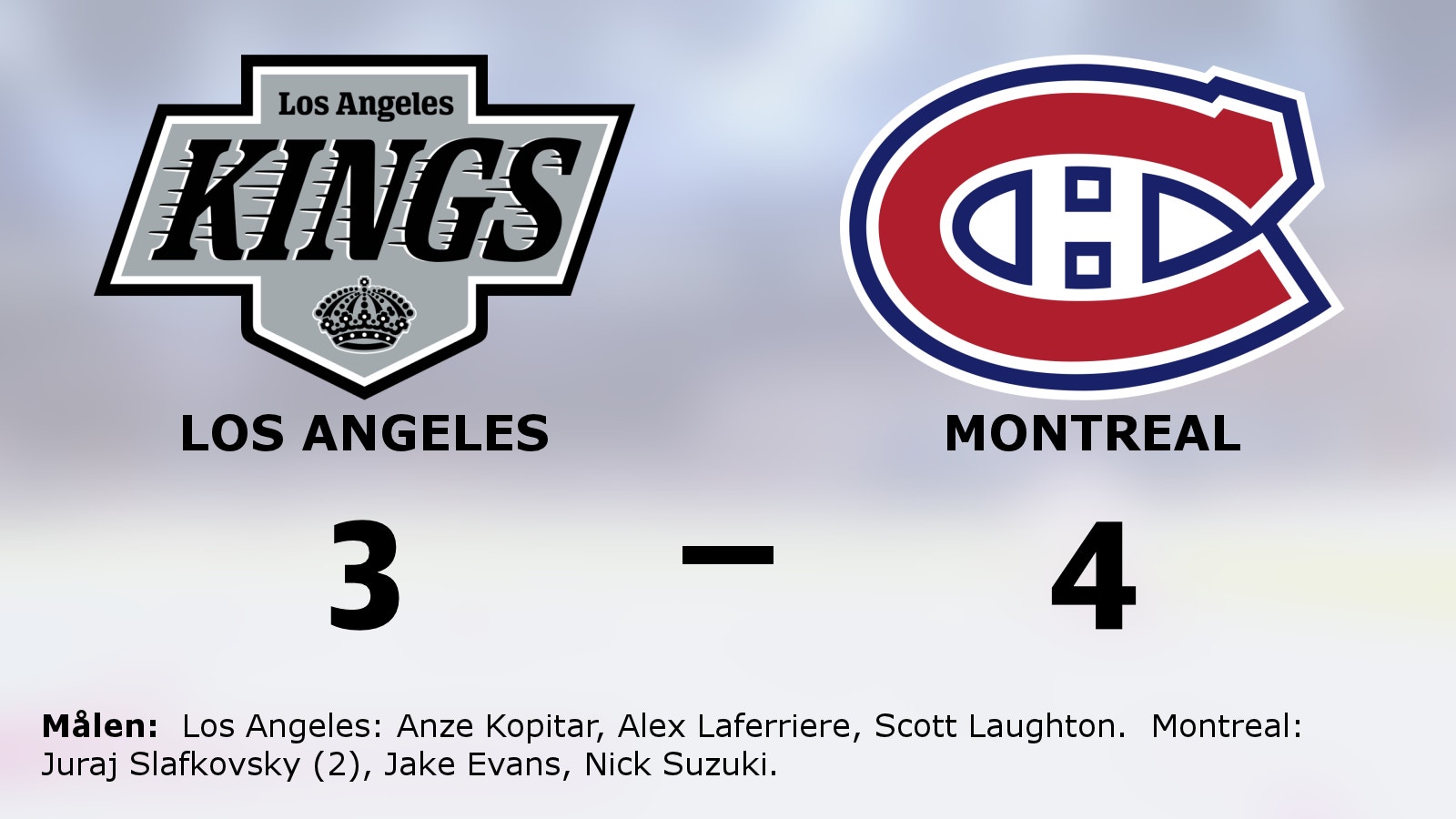 Slafkovsky och Suzuki starka när Montreal vann mot Los Angeles