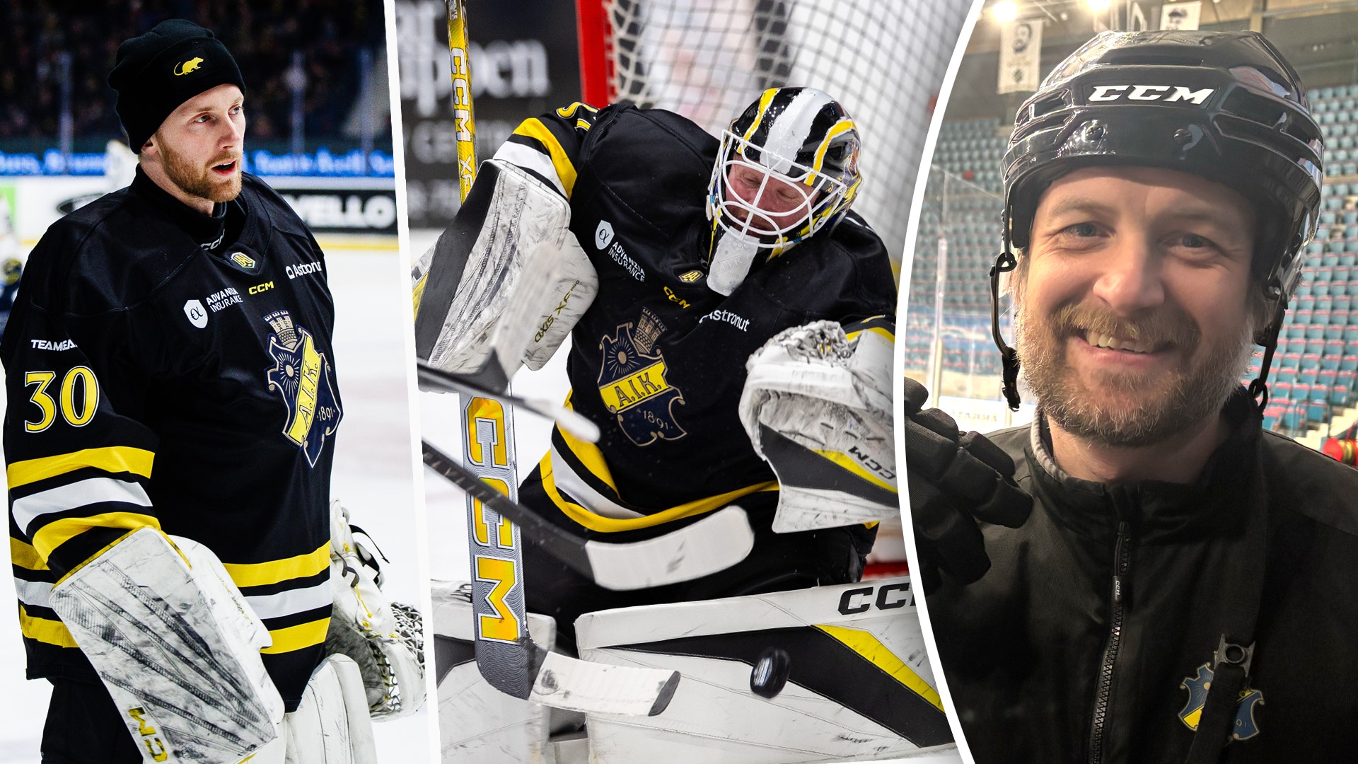 AIK målvakter Brattström, Gunnarsson och Hamberg